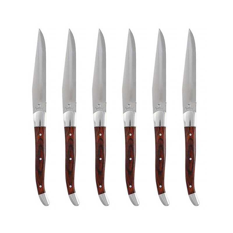 Proven&ccedil;al Dark Wood Steak Knives, Non-Serrated, Set of 6