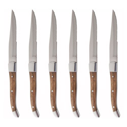 Provencal Light Wood Steak Knives, Set of 6