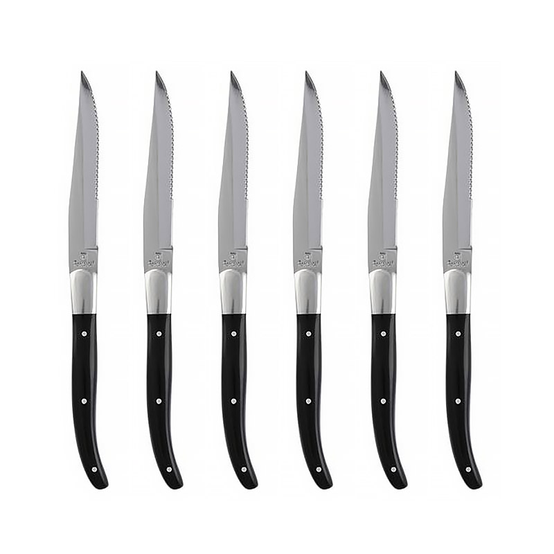 Provencal Black Steak Knives, Set of 6