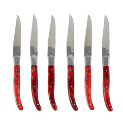 Provencal Red Stainless Knives, Set of 6