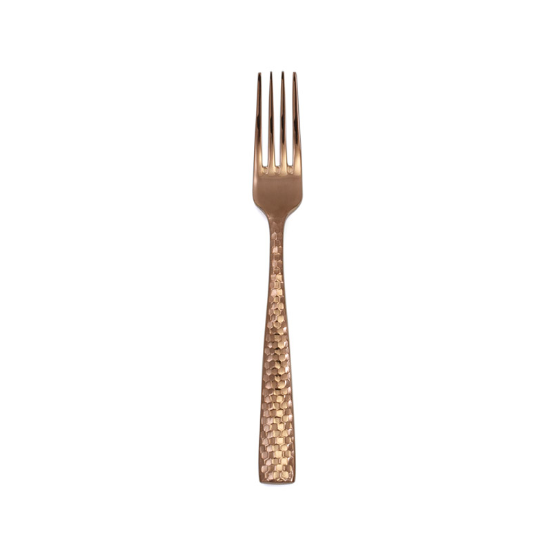 Lucca Faceted Rose Gold Table Fork, Not Stamped