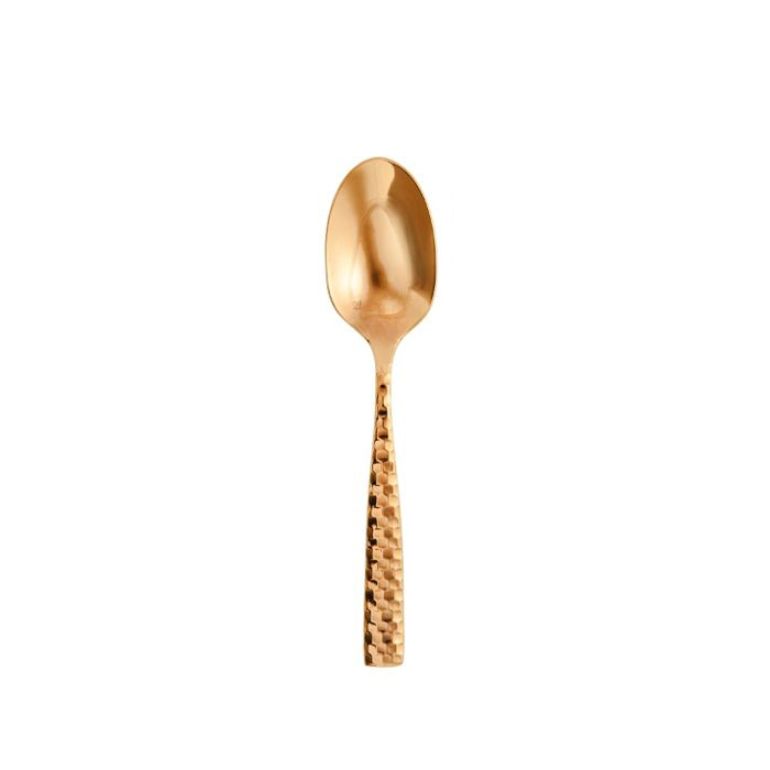 Lucca Faceted Rose Gold Tea/Coffee Spoon, With Stamp