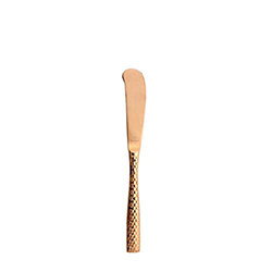 A photo of Lucca Faceted Rose Gold Butter Knife, Solid Handle