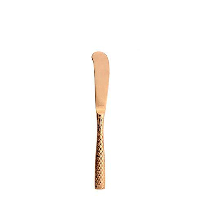 Lucca Faceted Rose Gold Butter Knife, Solid Handle