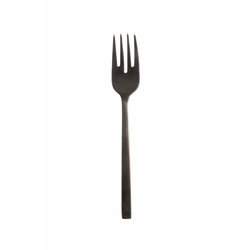 A photo of Arezzo Brushed Black Appetizer/Cake Fork with Stamp