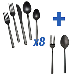 A photo of Arezzo Brushed Black 42pc Service for 8, No Stamp