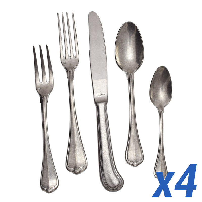 San Marco Antiqued 20pc Service for 4, With Stamp