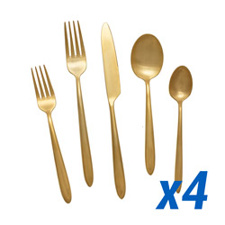 Velo Brushed Gold 20pc Service for 4