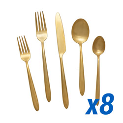 A photo of Velo Brushed Gold 40pc Service for 8