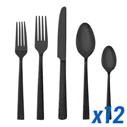 A photo of Nomad Brushed Black 60 Piece Service for 12