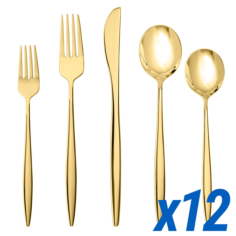 Constantin Brushed Gold 60 Piece Service for 12