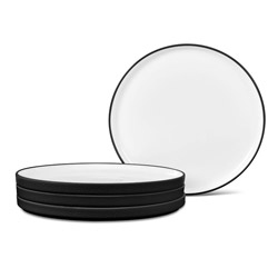 Colortex Stone Black Salad Plate Set of 4, Stax