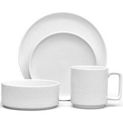 A photo of Colortex Stone White 4pc Place Setting, Stax