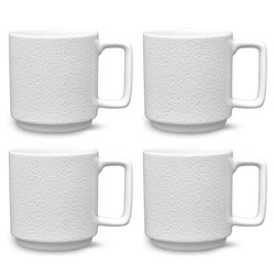 A photo of Colortex Stone White Mugs Set of 4, Stax