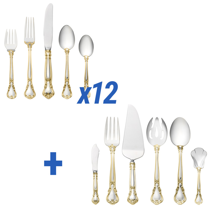 Chantilly Gold 66pc Place Set, Oval Soup