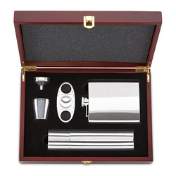 5pc Flask and Cigar Set