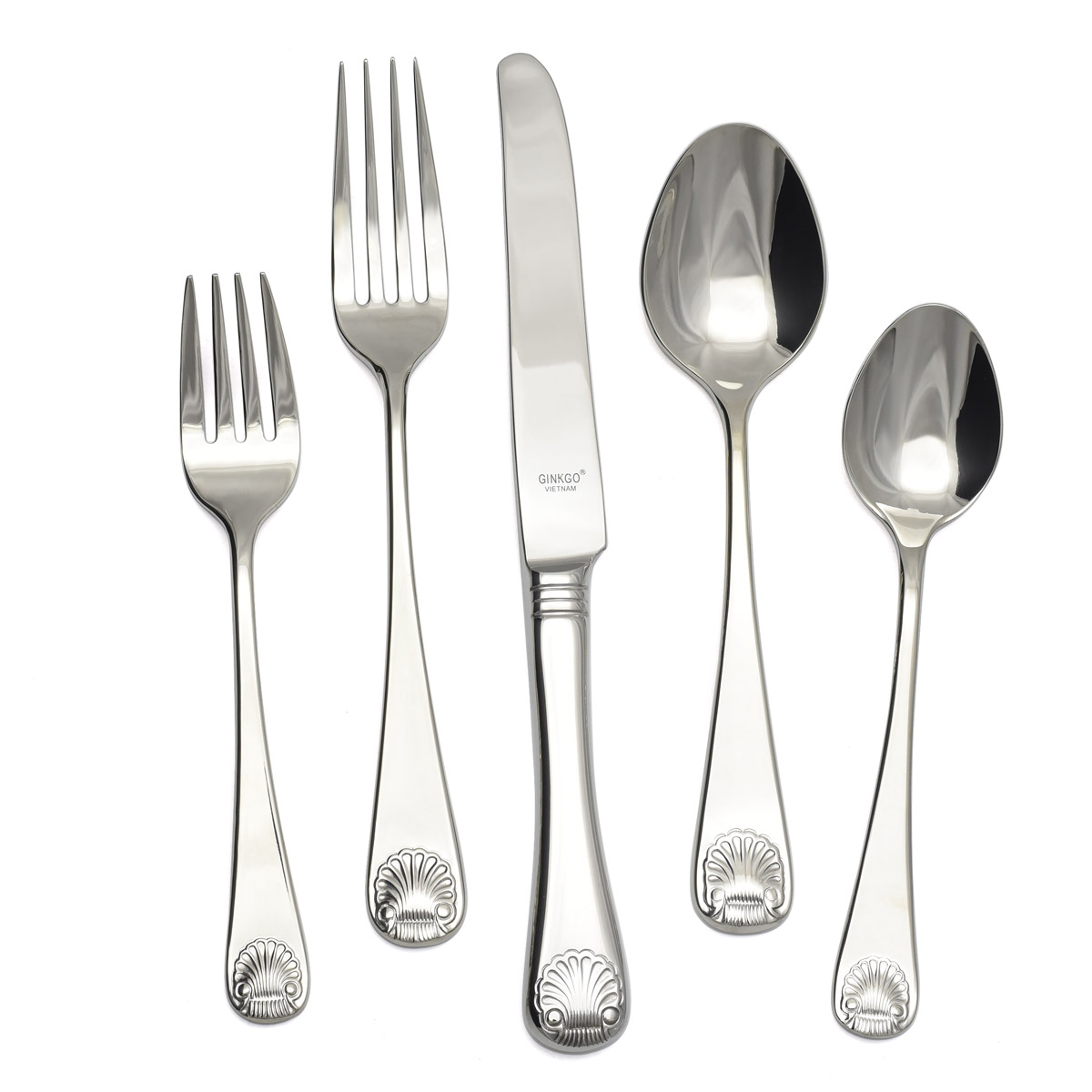 Coquille 5pc Place Setting Ginkgo silversuperstore