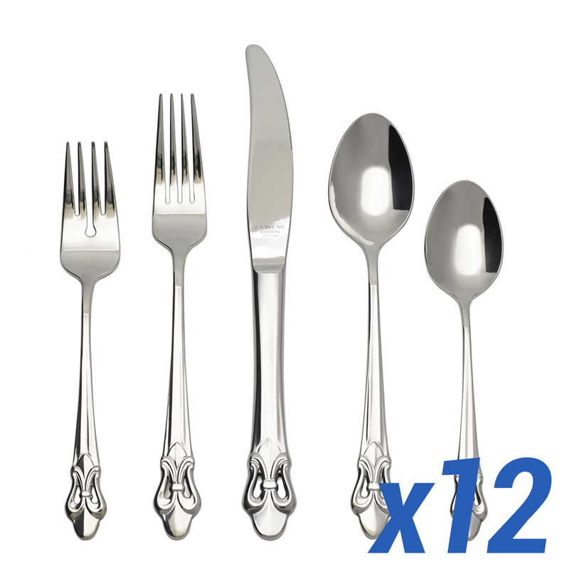 Fleur de Lis 60pc Service for 12