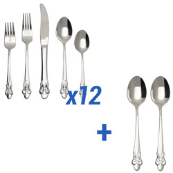 A photo of Fleur de Lis 62pc Service for 12
