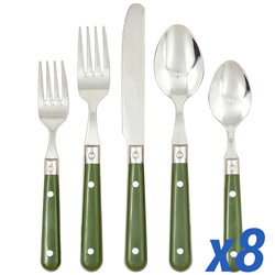A photo of Le Prix Moss Green 40pc Service for 8