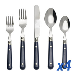 A photo of Le Prix Navy Blue 20pc Service for 4