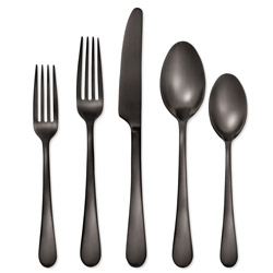 A photo of Mirabella Satin Gunmetal 5pc Place Setting