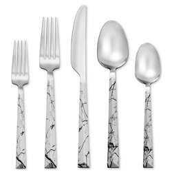 A photo of Dali White Marble 5pc Place Setting