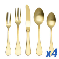 Rocco Gold Matte 20pc Service for 4