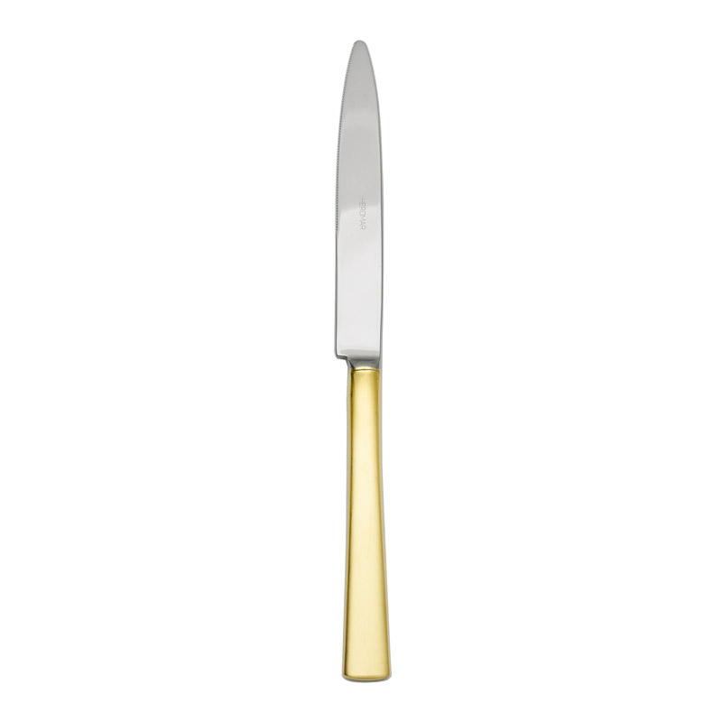 Vintage Gold Matte Handle Dinner Knife