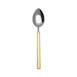 Vintage Gold Matte Handle Oval Soup Spoon