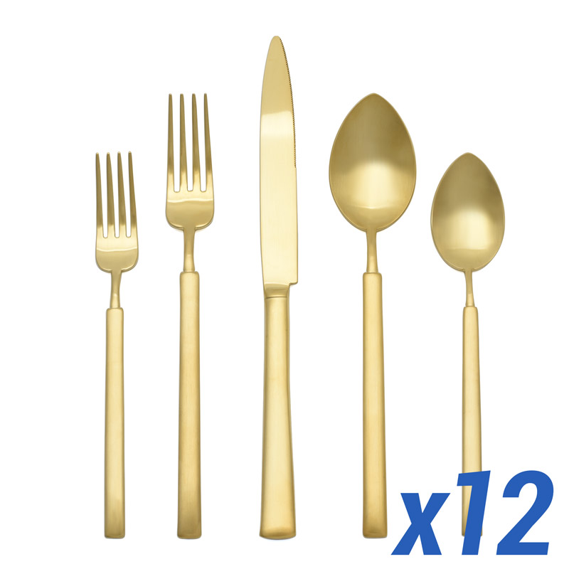 Vintage Gold Matte 60pc Service for 12