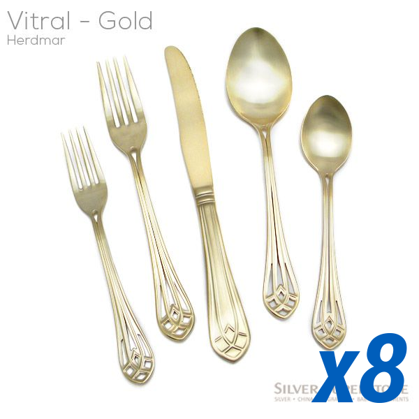 Vitral Matte Gold 40pc Service for 8