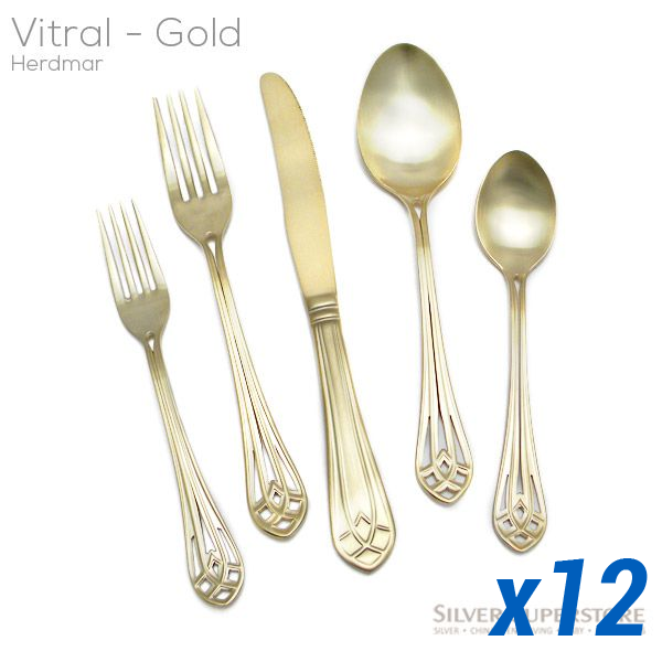 Vitral Matte Gold 60pc Service for 12