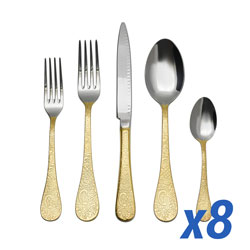 A photo of Betty Gold Handle 40pc Service for 8