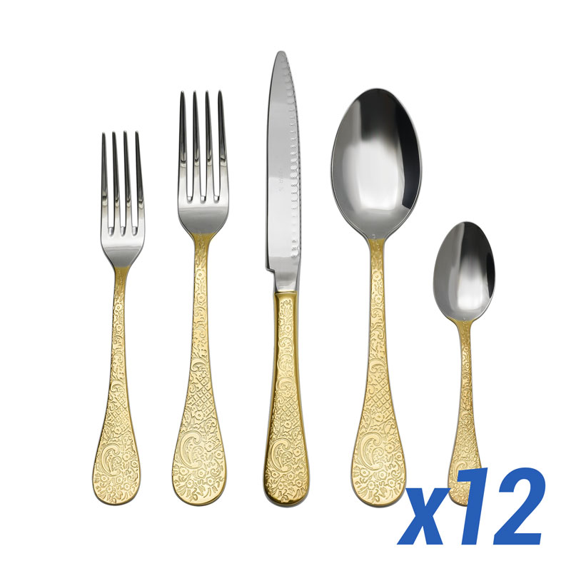 Betty Gold Handle 60pc Service for 12