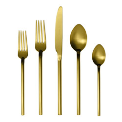 A photo of Desire Gold Matte 5pc Place Setting