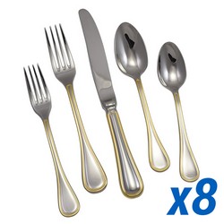 A photo of Lyrique Gold Accent 40pc Service for 8