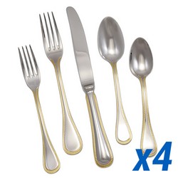Le Perle Gold Accent 20pc Service for 4