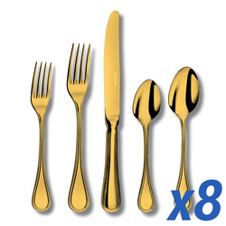 A photo of Le Perle Gold PVD 40 Piece Service for 8