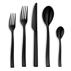A photo of Side PVD Black 5 Piece Place Setting