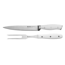 A photo of Forged Accent 2pc Carving Set, White Handle