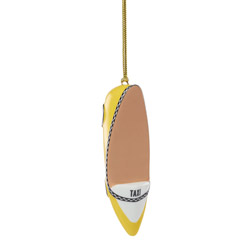 A photo of Be Jolly Taxi Shoe Ornament