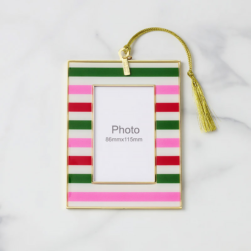 Be Jolly Mini Stripe Frame Ornament