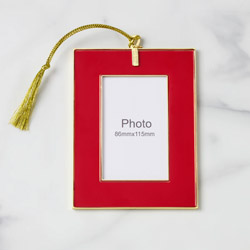 A photo of Be Jolly Mini Red Frame Ornament