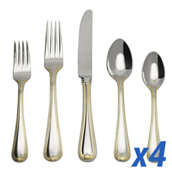 Vintage Jewel Gold 20pc Service for 4