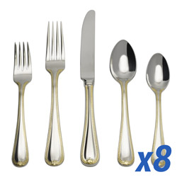 A photo of Vintage Jewel Gold 40pc Service for 8