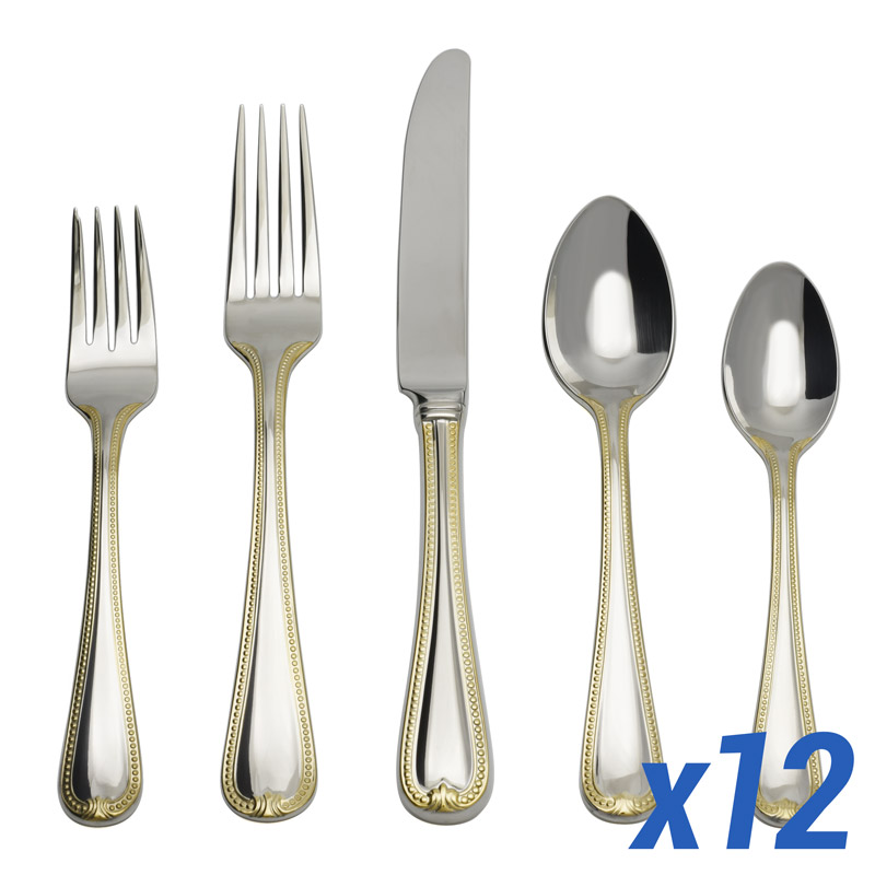 Vintage Jewel Gold 60pc Service for 12