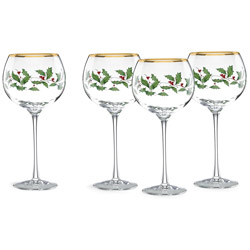 A photo of Holiday Balloon Glass, 14oz, Set of 4