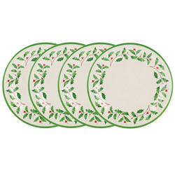Holiday Dinner Plate Set of 4, Melamine