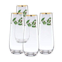 Holiday Stemless Flute Set of 4